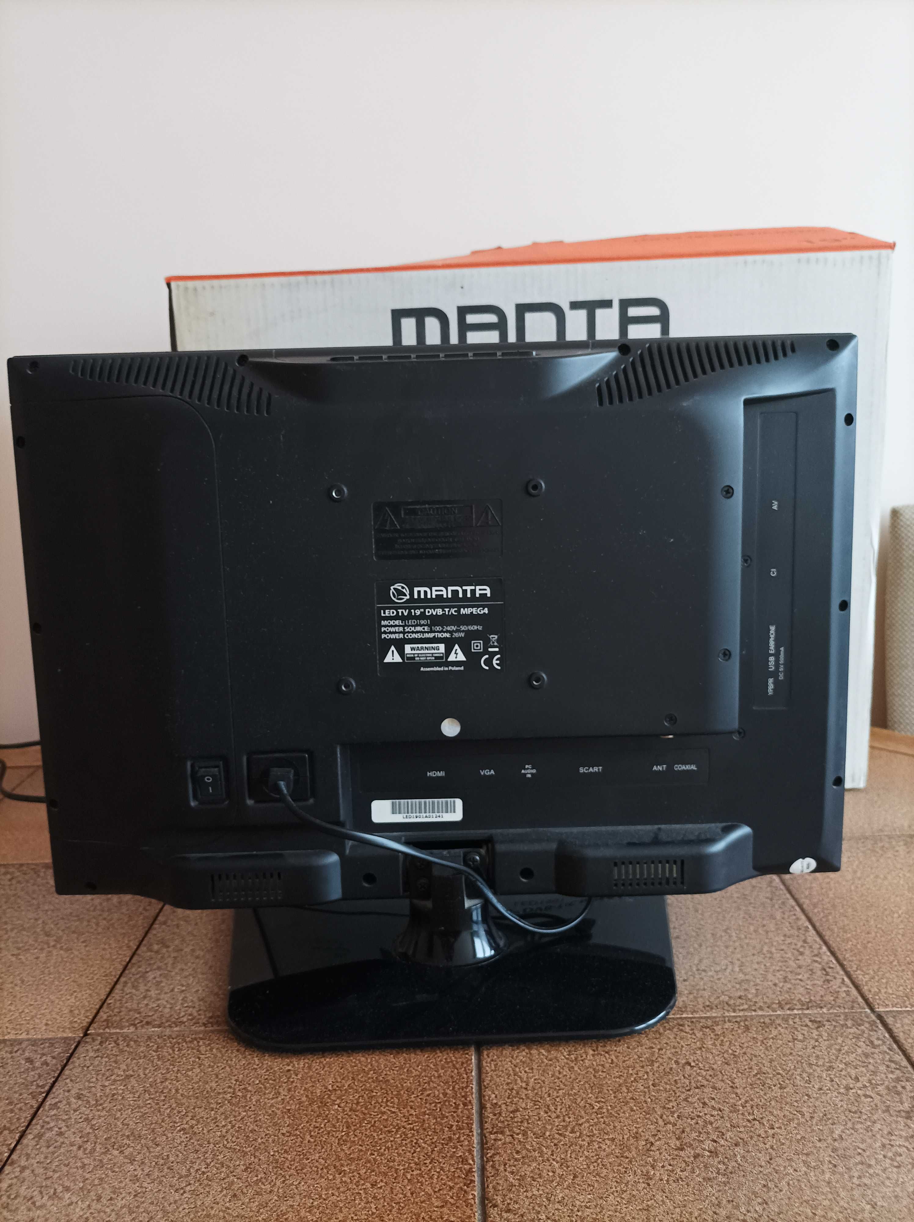 Telewizor Manta LED 19" z funkcją monitora.