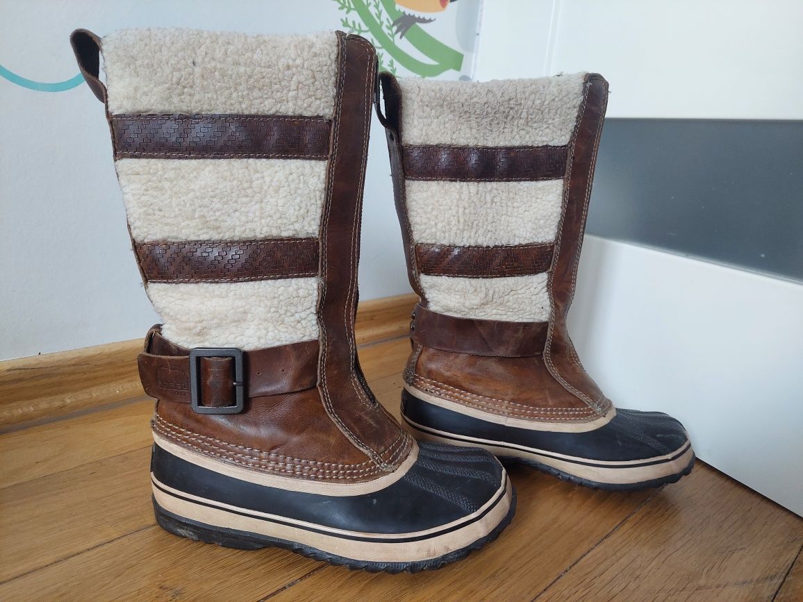 Sorel śniegowce Sorel Helen Of Tundra Waterproof skóra wełna