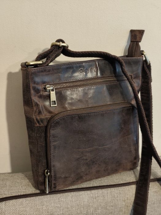 Mała skórzana torebka listonoszka męska Eono Vintage