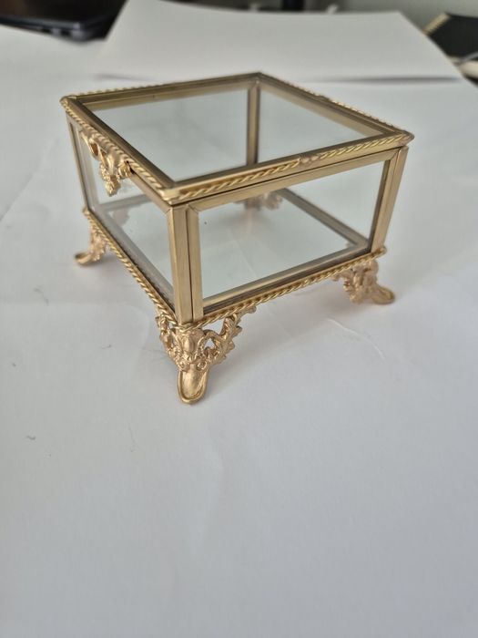 Szkatułka na obrączki z poduszką velvet beż , szkatułka na ślub