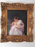 Obraz "Matka i córka " w barokowej ramie Emile Munier