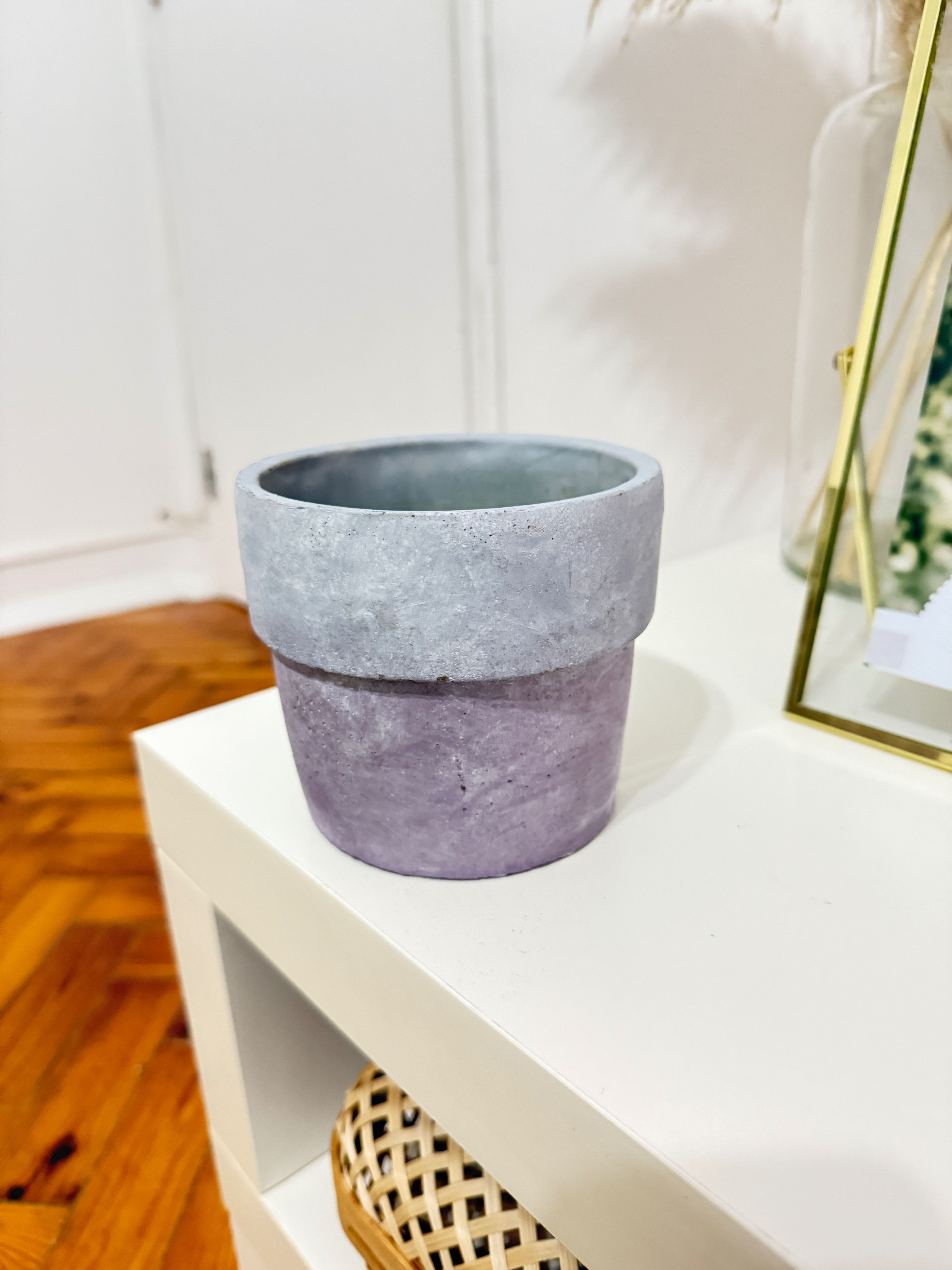 Vaso em barro roxo e cinzento 10cm
