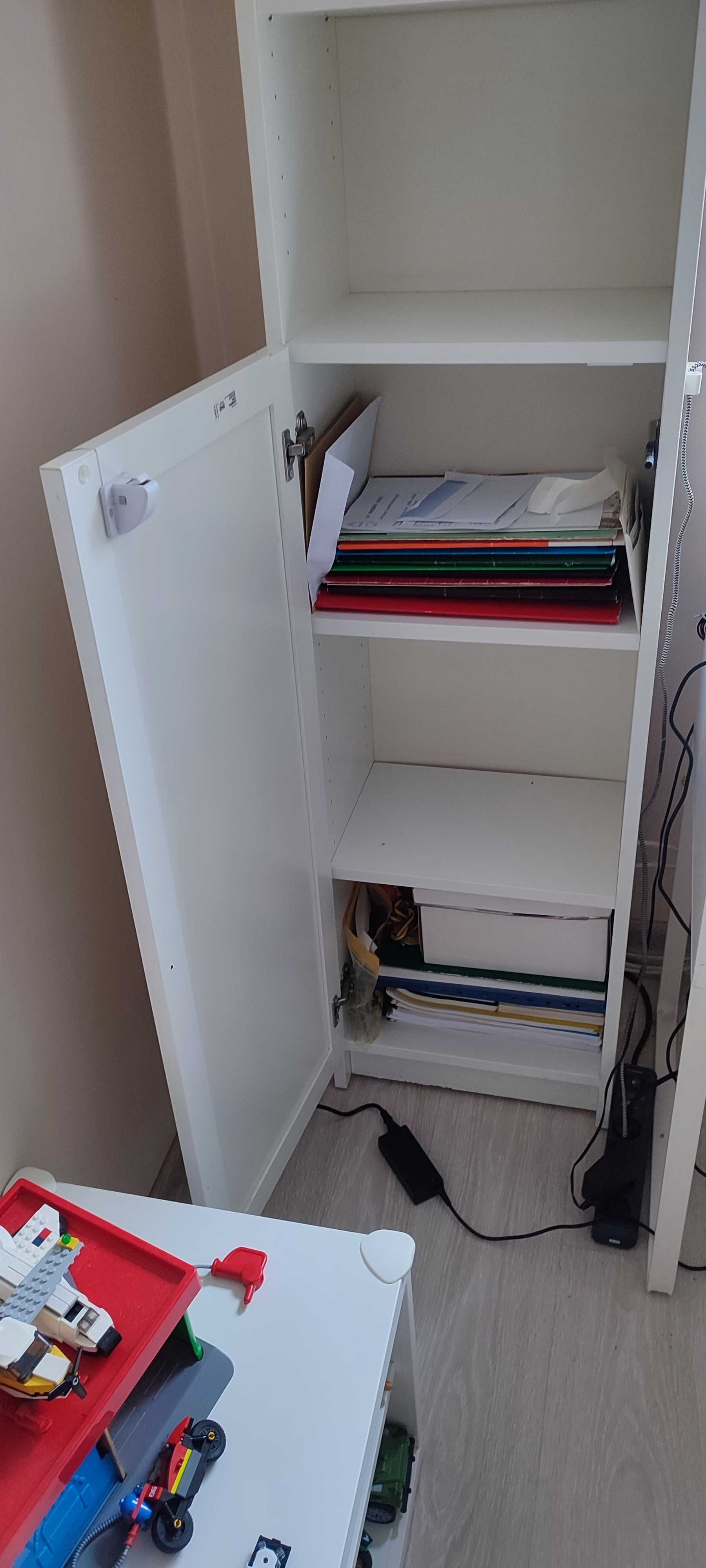 Regał IKEA BILLY/OXBERG biały - pojedynczy z nadstawką [40x28x237 cm]