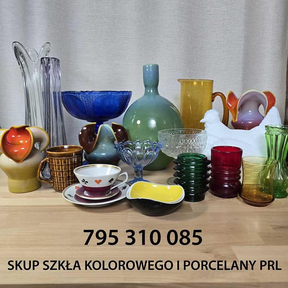 Skup szkła kolorowego dekoracyjnego i porcelany z PRL.