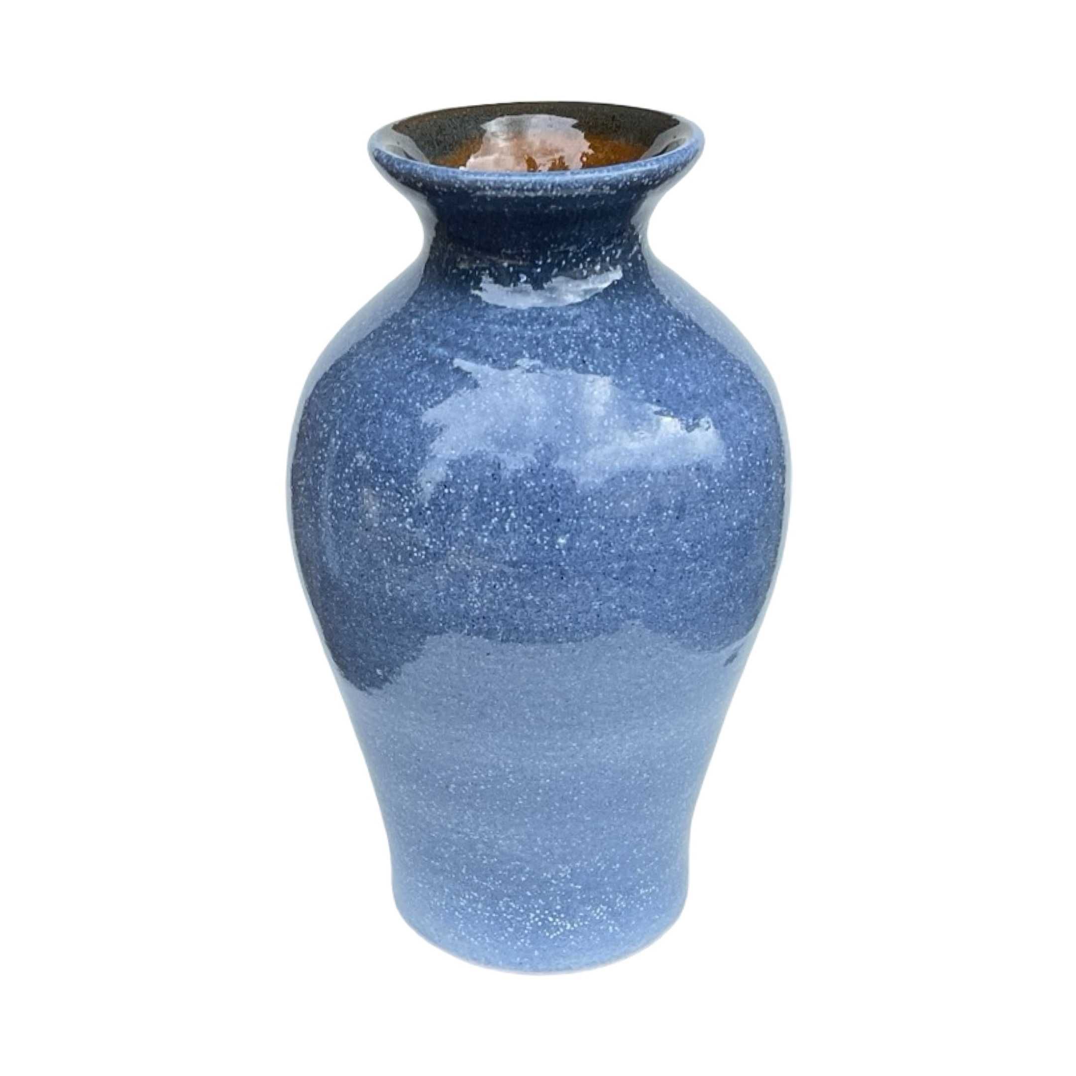 Wazon ceramiczny niebieski szkliwienie reaktywne Niemcy lata 70.