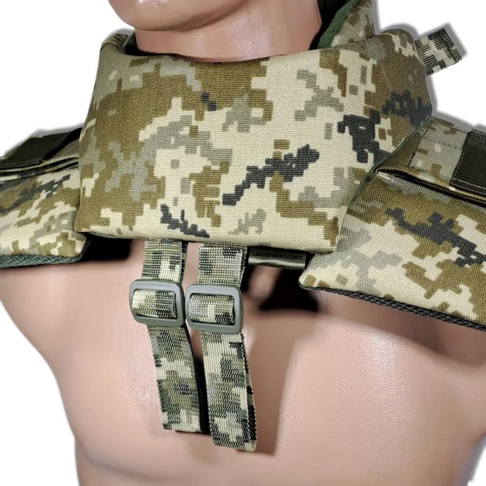 Захист шиї та ключиць 1 клас захисту, захищає від уламків шию та спину