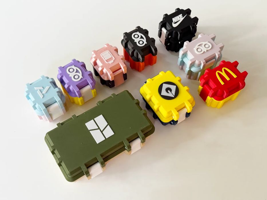 Caixa Personalizável para Baterias e Cartões SD de Câmaras