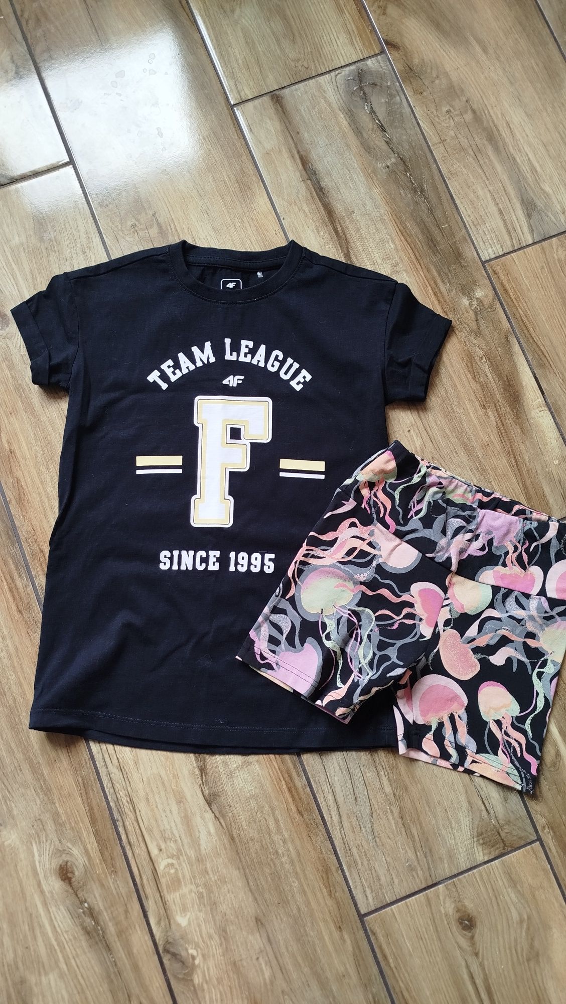 T-shirt i kolarki zestaw dla dziewczynki 128