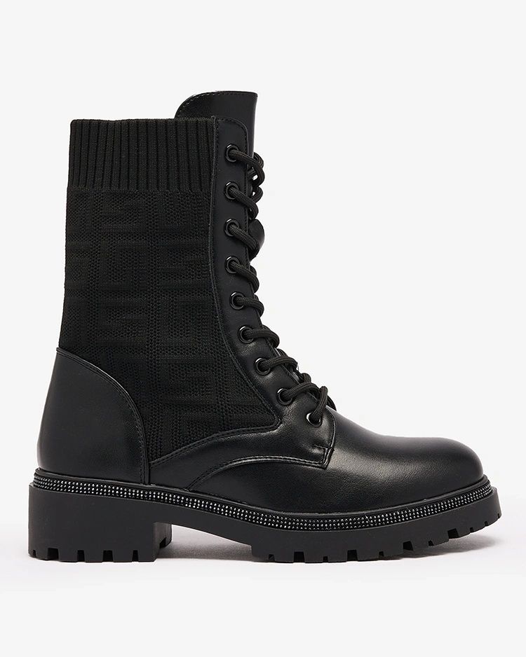 36 37 38 botki 39 40 41 workery z materiałową cholewką wiązane sznurow