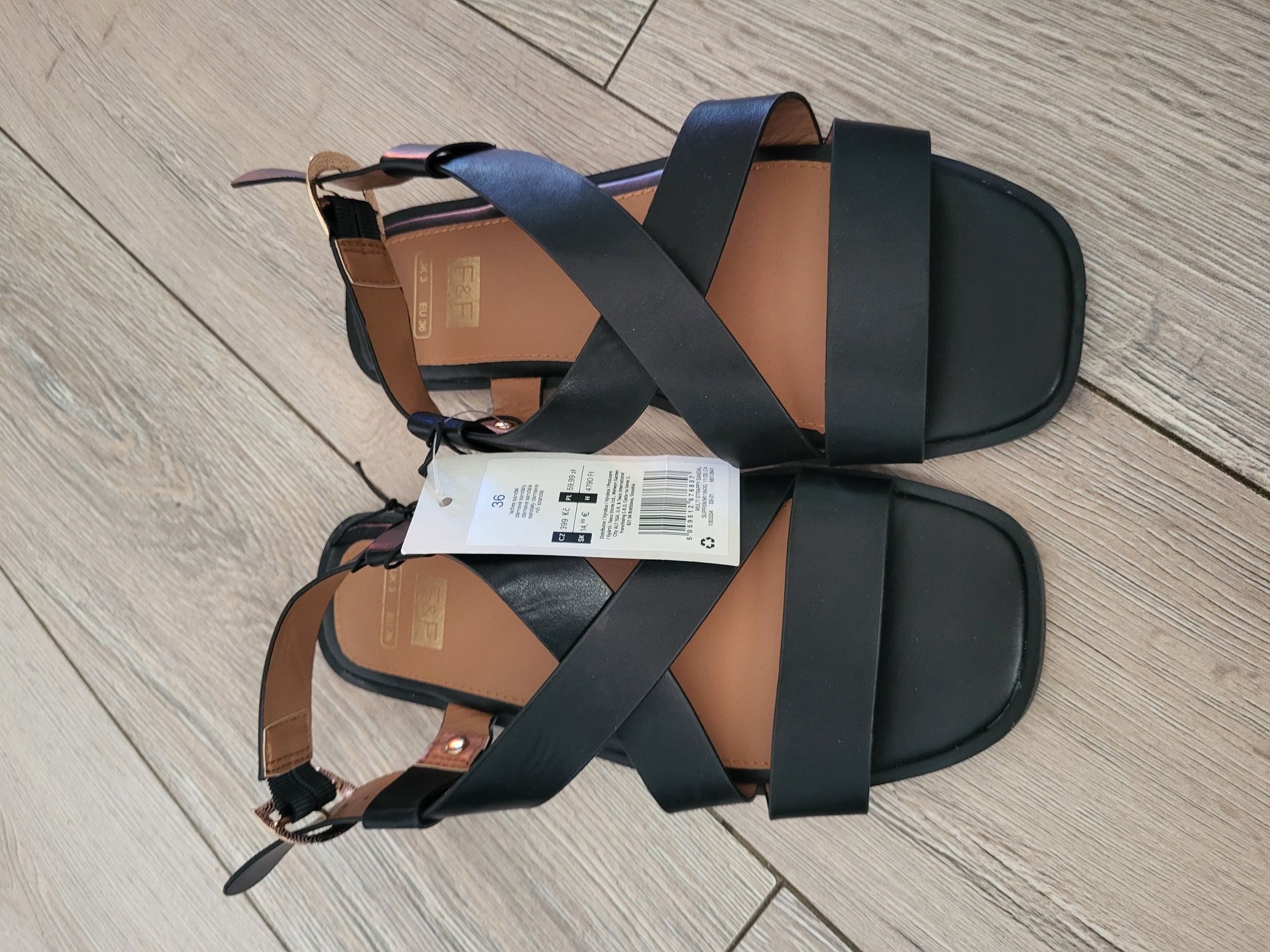 Nowe sandaly czarne ff rozmiar 36