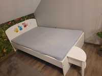 Łóżko młodzieżowe kompletne MEBLIK 120x200cm i materac stolik nocny