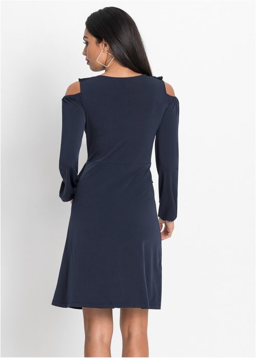 B.P.C sukienka z falbanką granatowa: r. 44/46