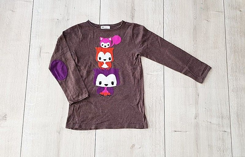 H&M sweterek ze zwierzątkami 6-8Y