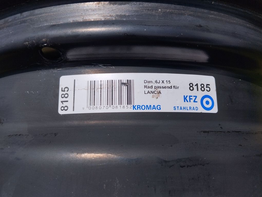Felga stalowa Fiat Lancia 15" 4x98 6J ET40 58,1mm KFZ 8185