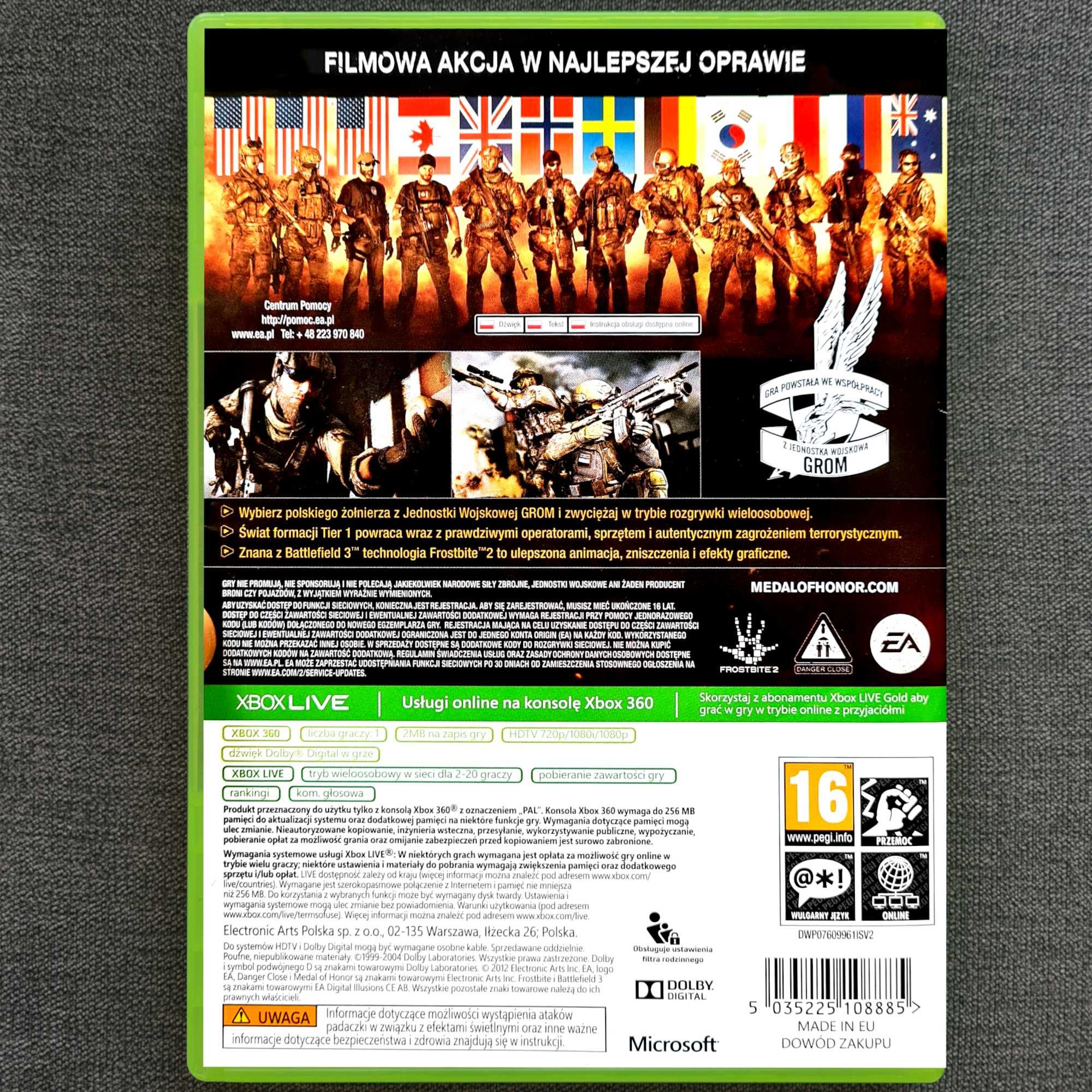 Medal of Honor Warfighter PL Xbox 360 Polski Język DUBBING Okładka