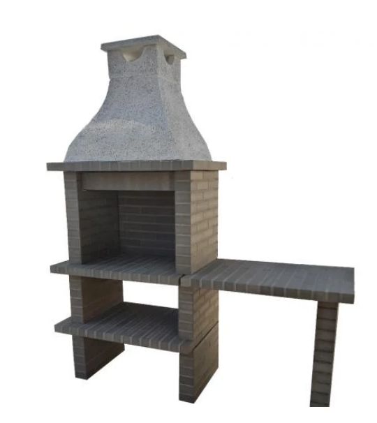 Churrasqueira em tijolo cinza