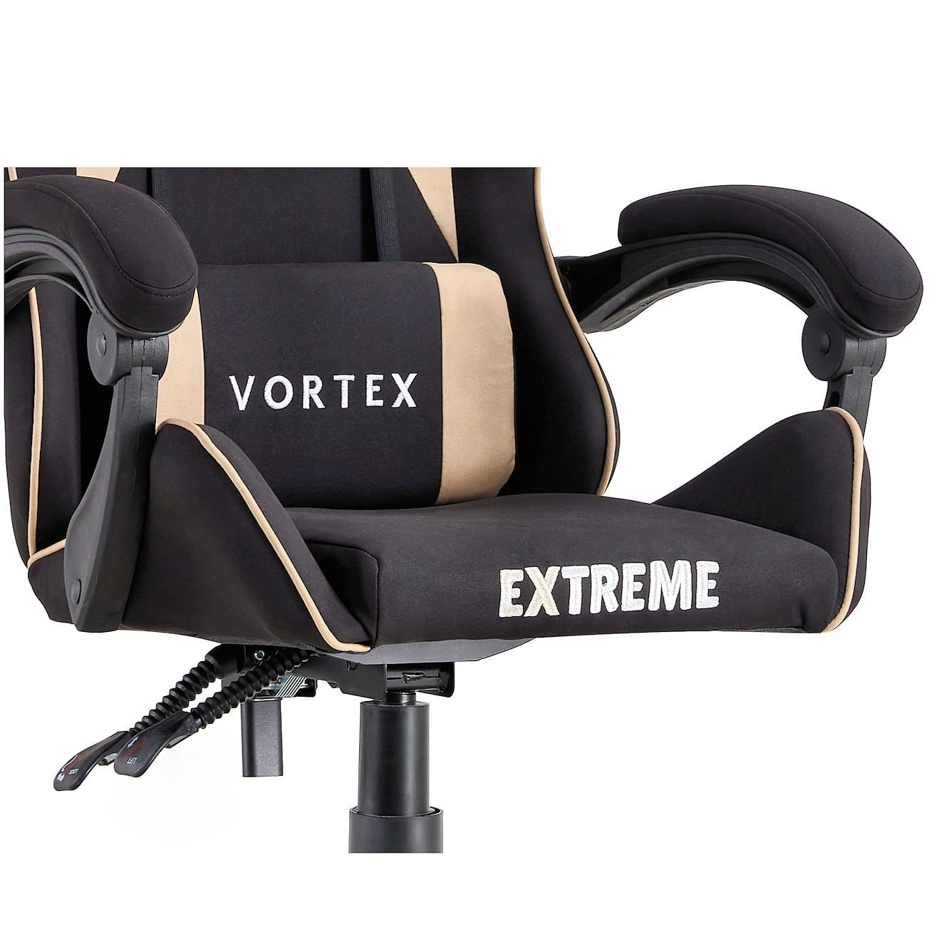 Fotel gamingowy Extreme Vortex - wygodna tkanina Kolor Czarno-Beżowy