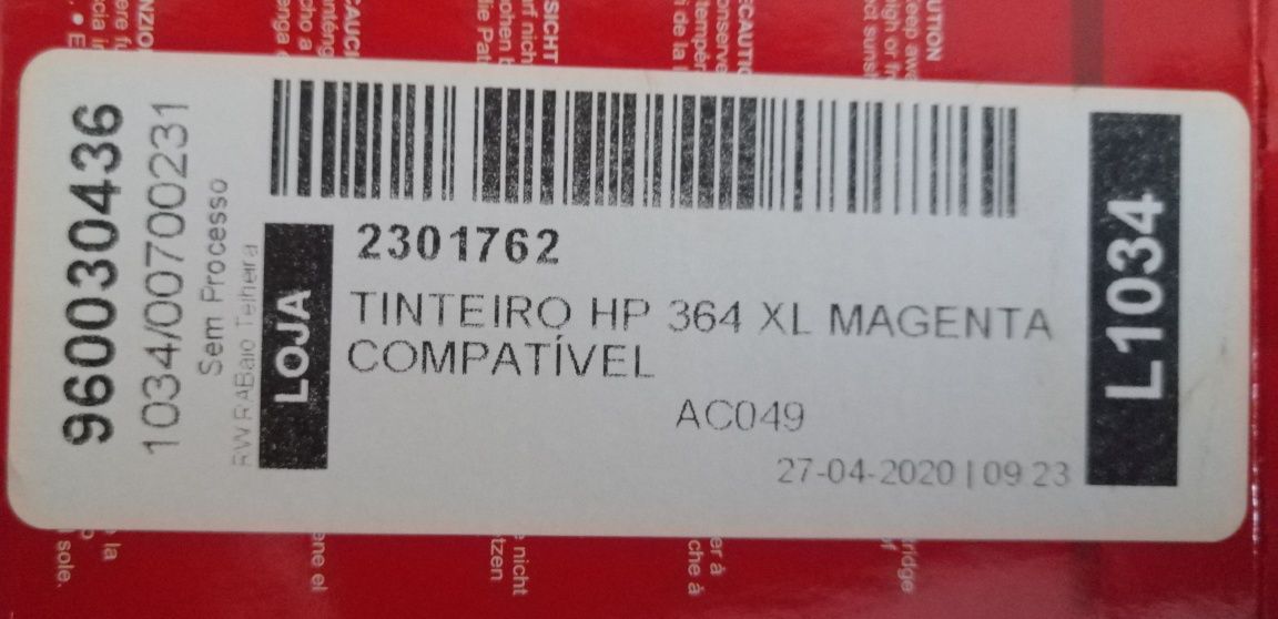 Tinteiros HP 364XL