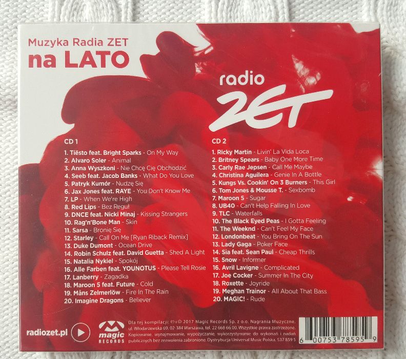 Muzyka Radia Zet na lato 2017. 2 CD. Nowa. Folia