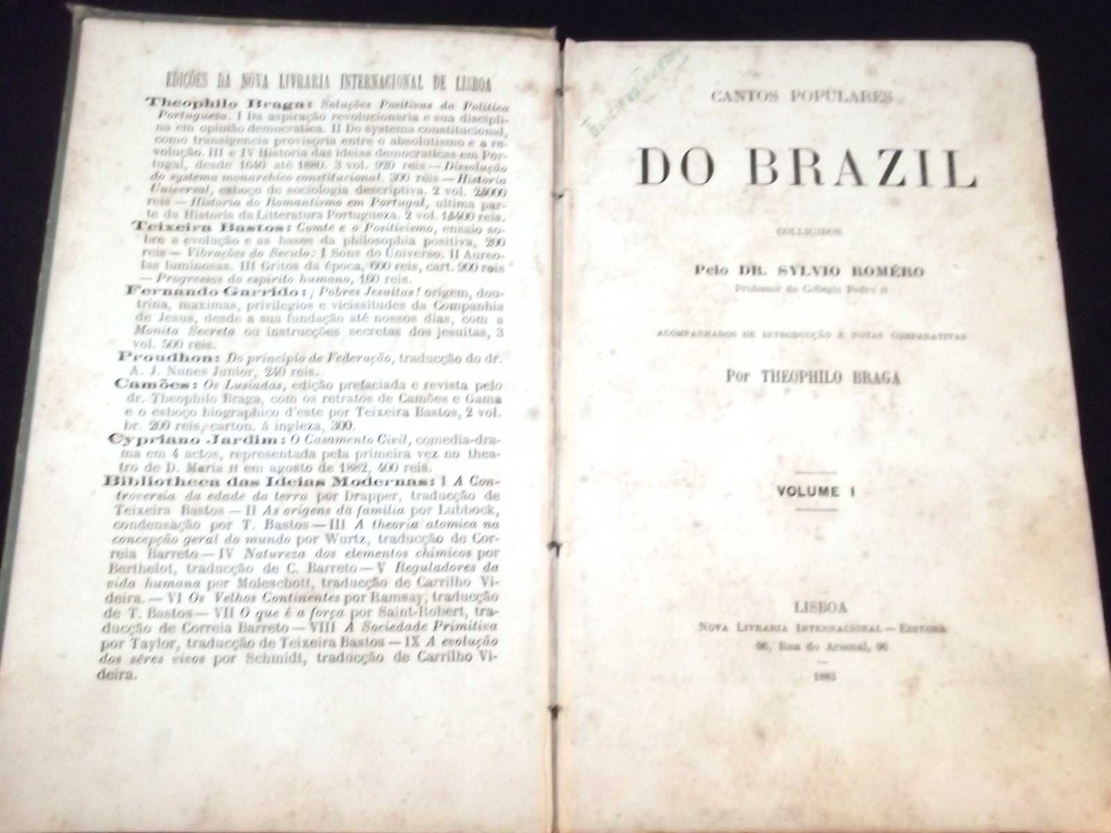 Livro Cantos Populares do Brasil Silvio Romero