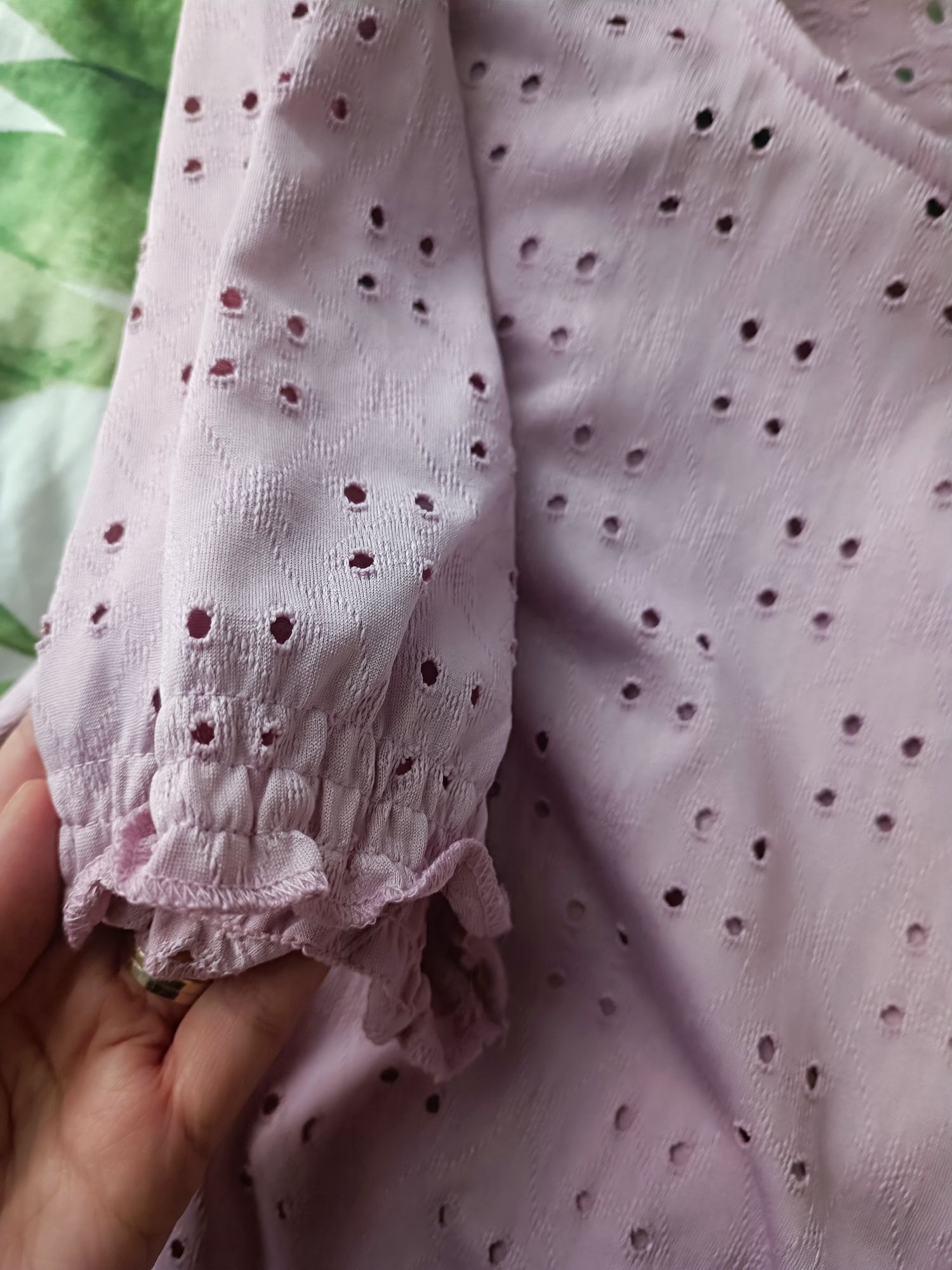 Różowa liliowa ażurowa bluzka Sinsay 36 S