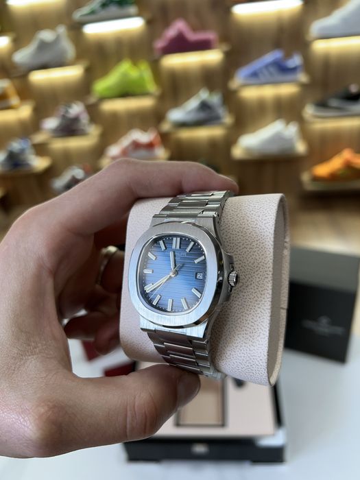 ‼️Знижка‼️ Годинник PATEK PHILIPPE Nautilus 40mm Silver / Blue
