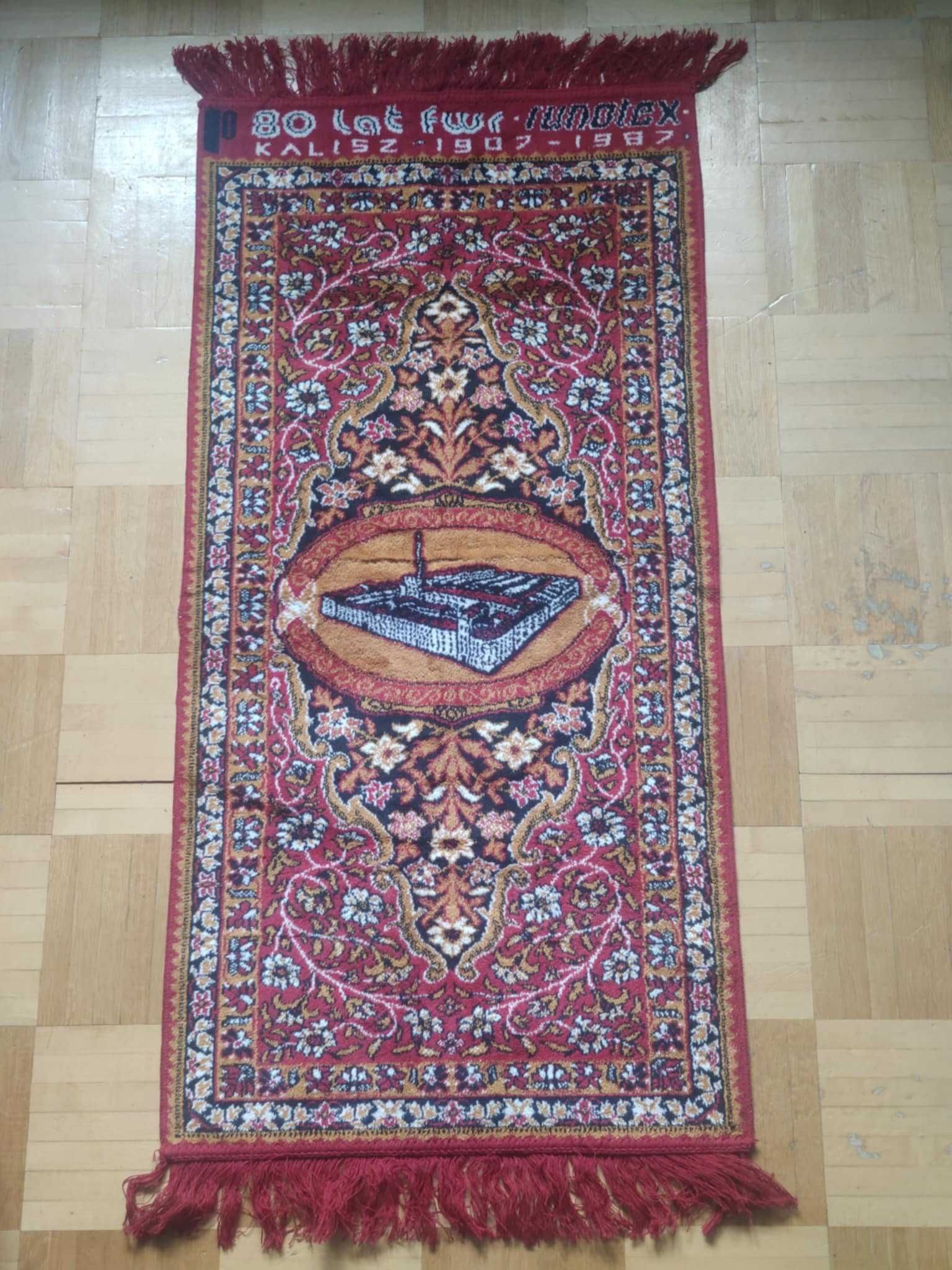 RUNOTEX kilim dywan klęcznik PRL 80 lat kalisz fwr czerwony