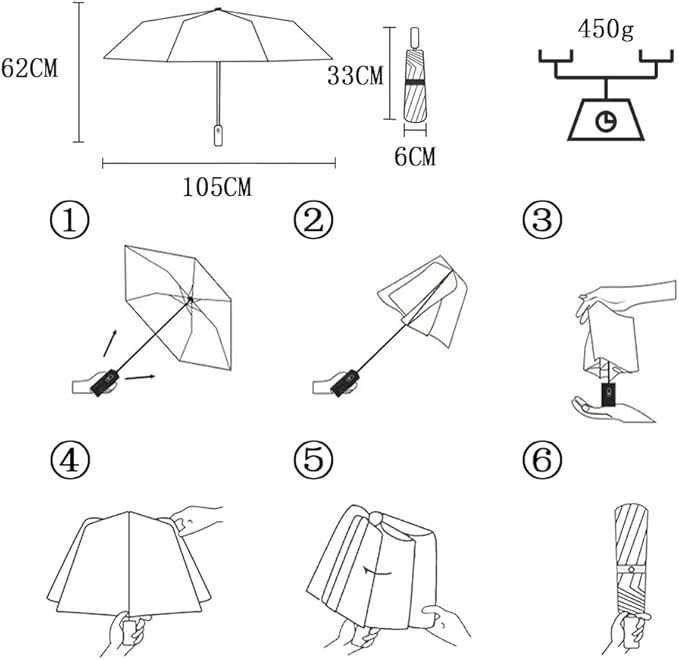 Składany Parasol MAIBAR Automatyczny 24 Żebra Wodoodporny UV Beżowy
