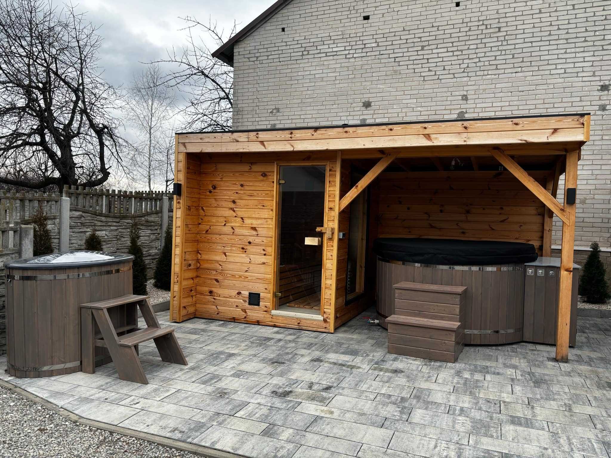Sauna ogrodowa z balią + altana – luksusowy relaks w Twoim ogrodzie!