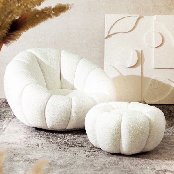 Homla fotel DOUILL obrotowy teddy boucle