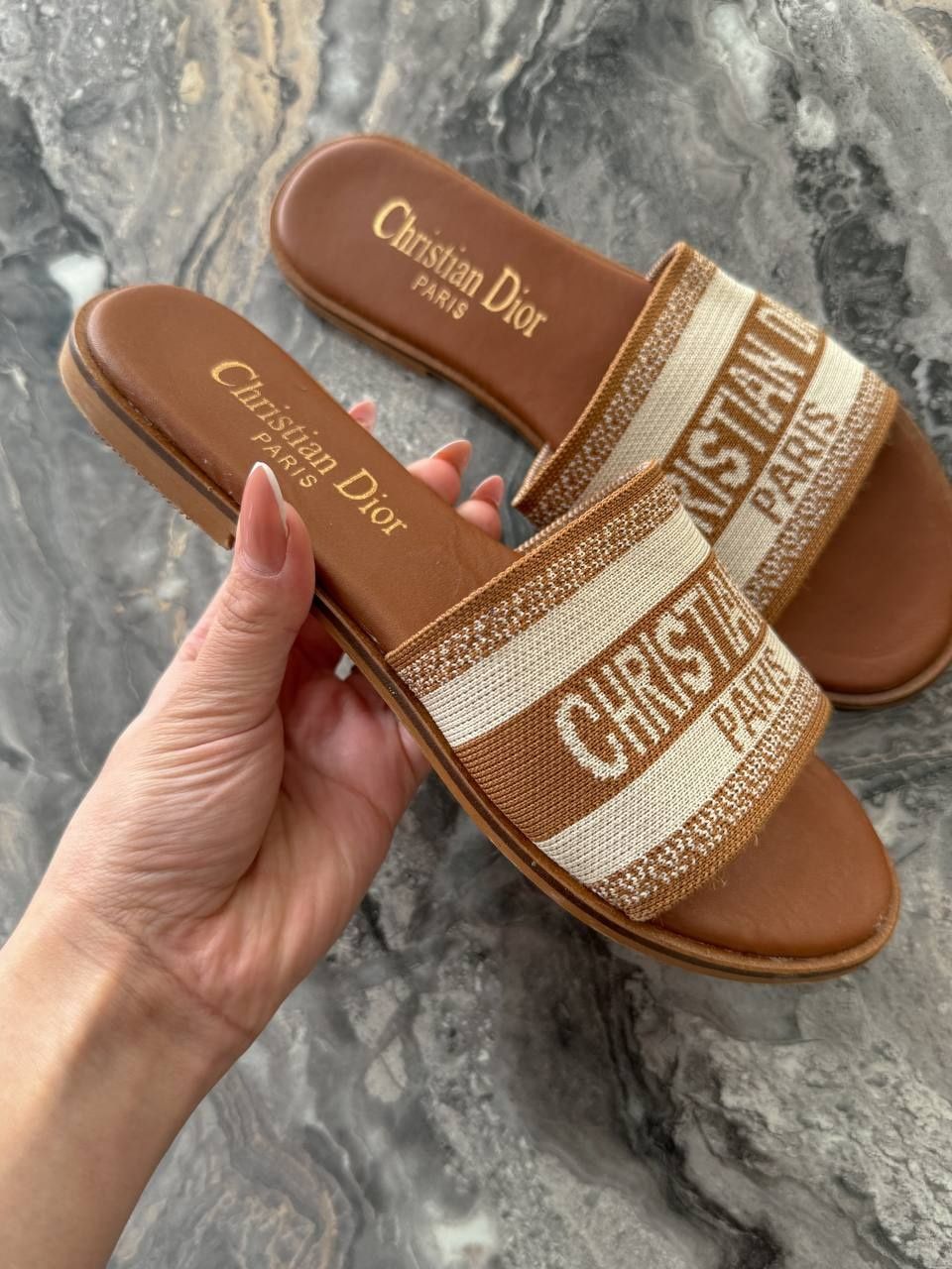 р36-41 Шльопанці Dior Slides Brown