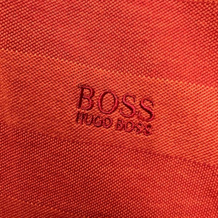 HUGO BOSS koszulka polo z długim rękawem męska XL / L w paski rugby