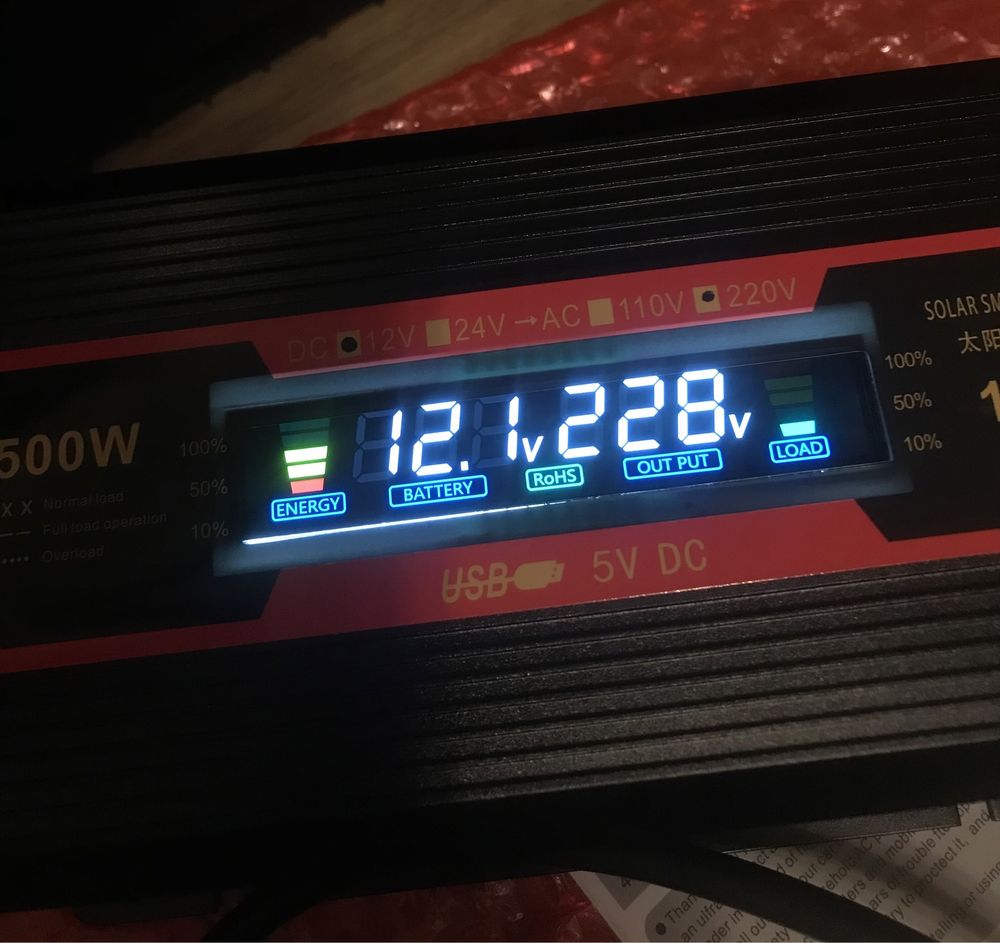 Інвертор 12 220V 1500W LED дисплей