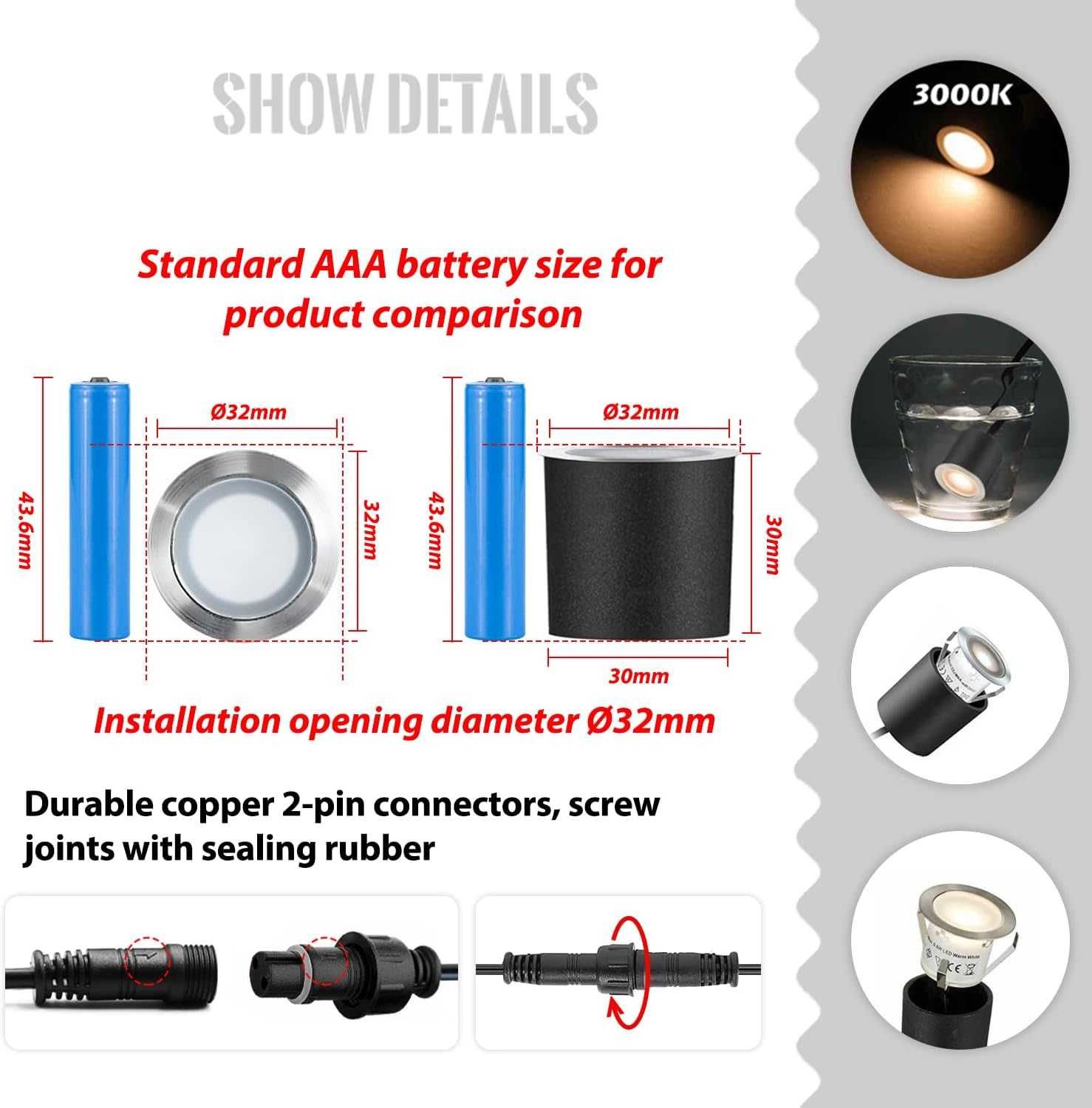 Reflektor LED do zabudowy 10 sztuk  podłogowy taras SPP158
