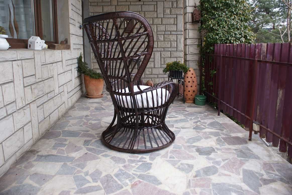 Fotel rattanowy/ rattan/ CIEMNY ratan! PAW BOHO ! PAW PEACOCK