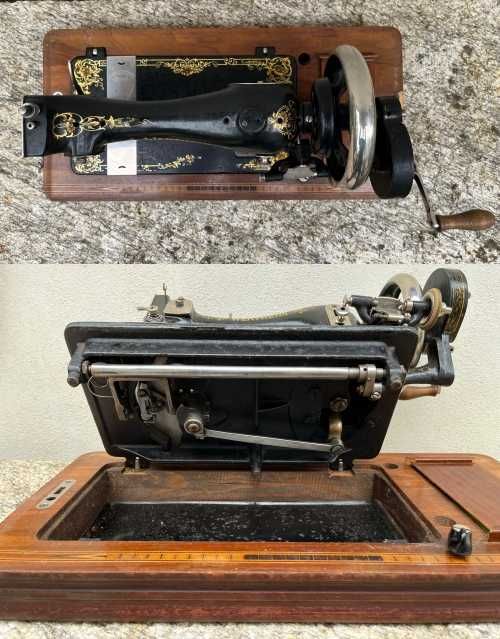 Máquina de costura manual a manivela Wertheim