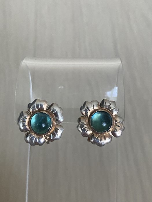 Серьги серебряные, Свердловский ювелирный завод, 875 проба, СССР.