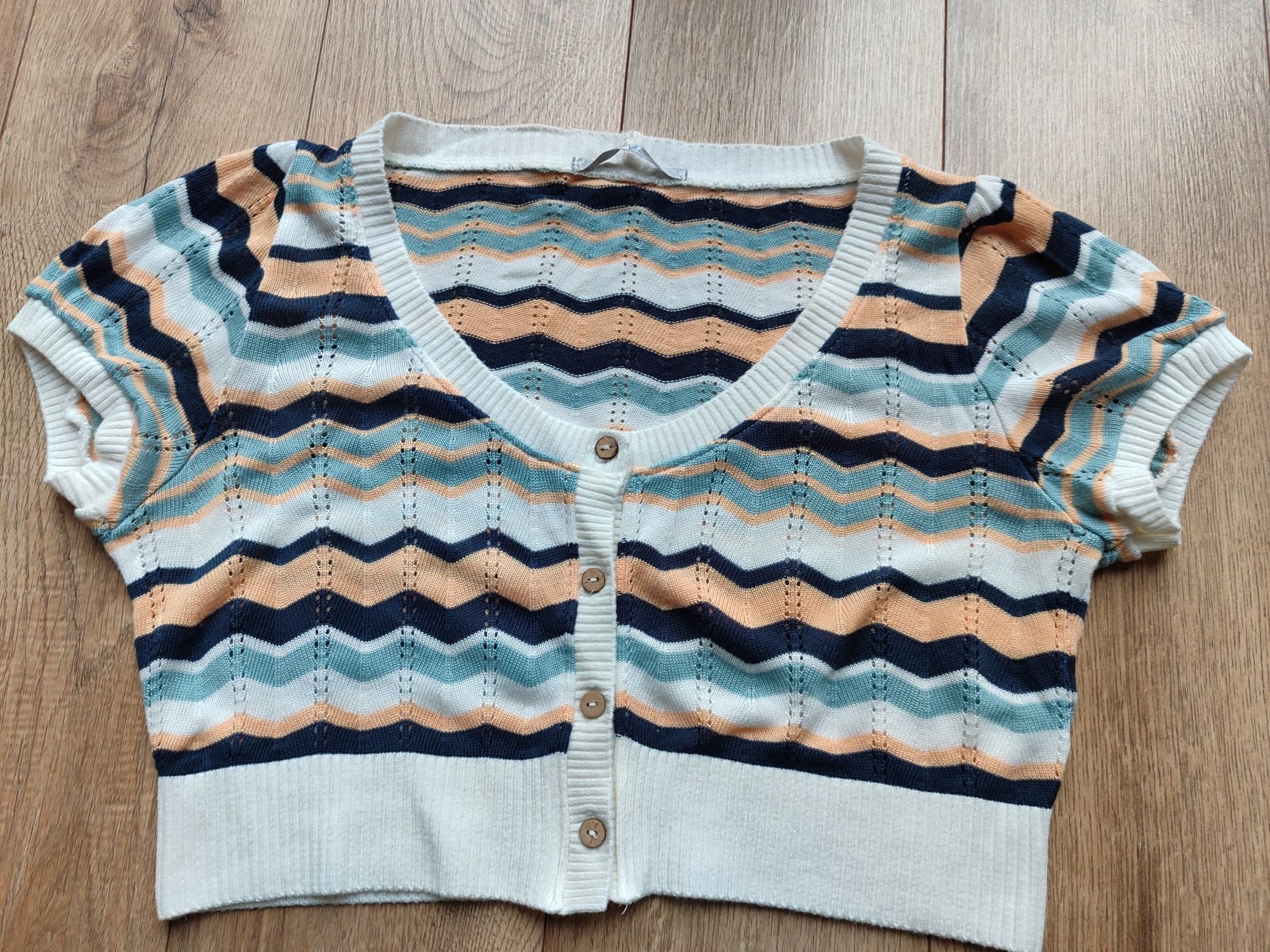 Krótki rozpinany sweter vintage S/M Dolce Vita bolerko, narzutka 36/38