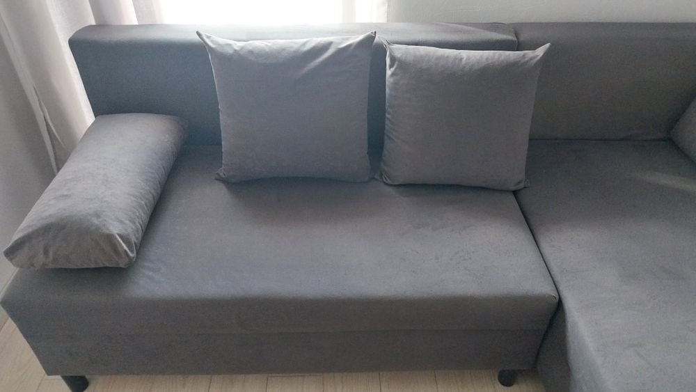 Narożnik z funkcją spania IKEA szary STAN IDEALNY