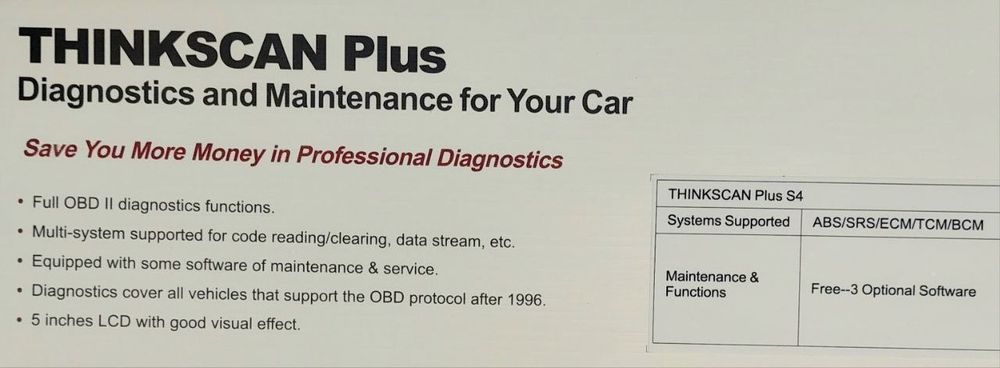 THINKSCAN PLUS S4 мультимарочный авто сканер