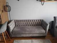 Sofa Chesterfield 2-osobowa z aksamitu Chiara