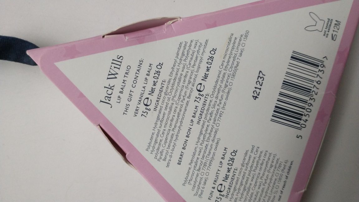 Jack Wills balsam do ust 3 sztuki nowe