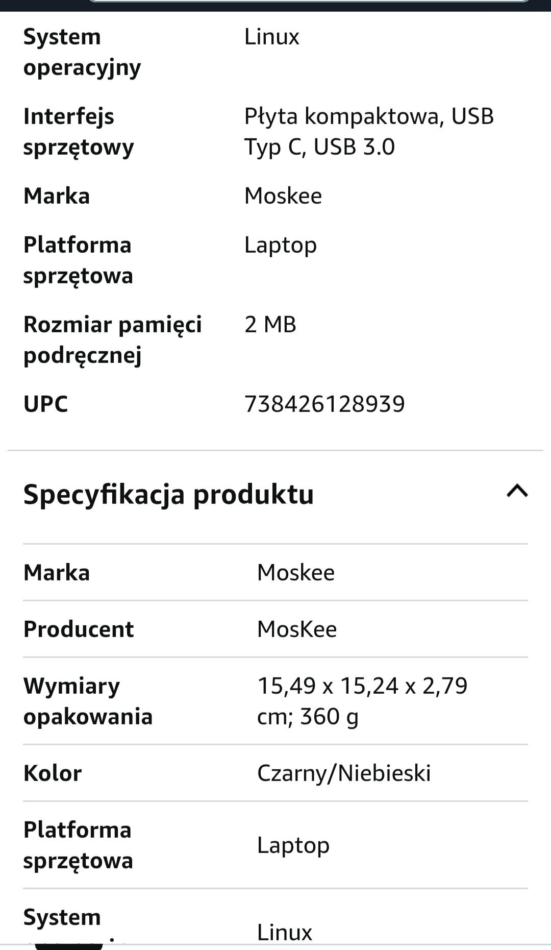Dysk zewnętrzny CD DVD moskee Linux