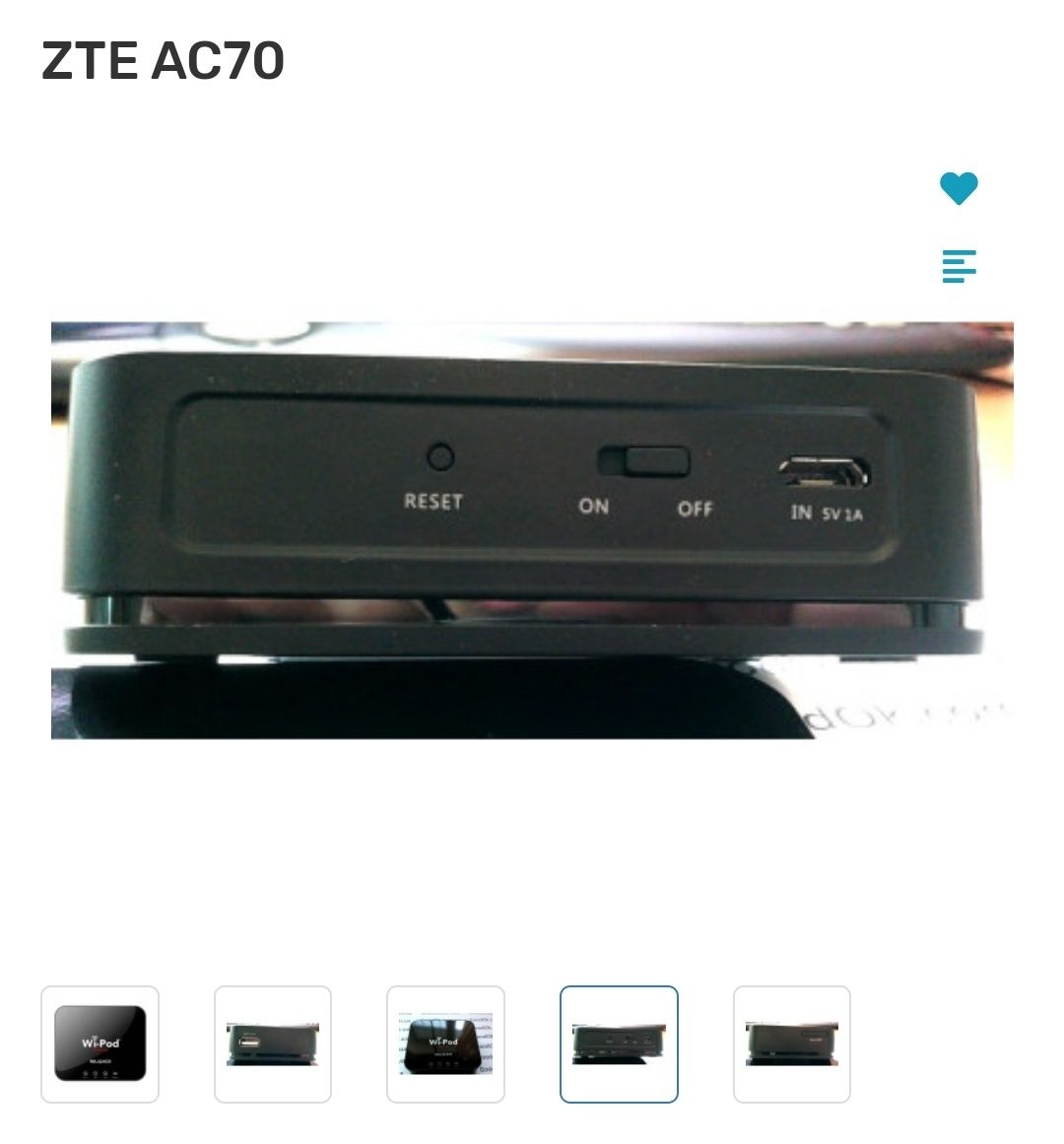 WiFi Pod ZTE AC70
