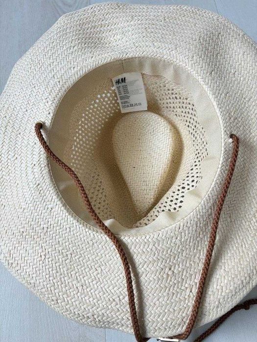 H&M słomkowy pleciony damski kapelusz wiązanie M/56 j.nowy 1xubrany