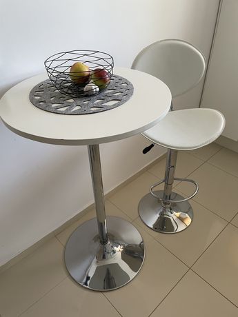 Stół kawiarniany - barowy 104cm biały