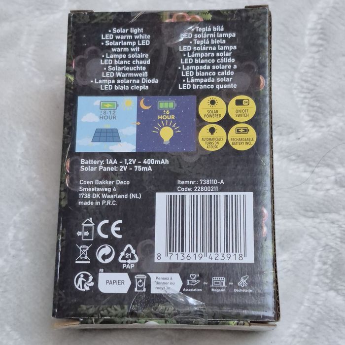 Lampki solarne Kwiaty ogrodowe 25 LED  5M Girlanda