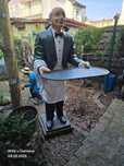 Figurka kelner z tacą 180 cm do ogród, smażalnia kawiarnia restauracja