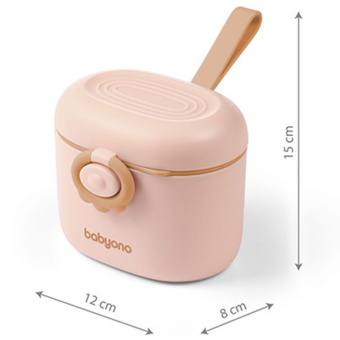 Pojemnik na mleko modyfikowane w proszku 240 ml Babyono różowy Gostyń