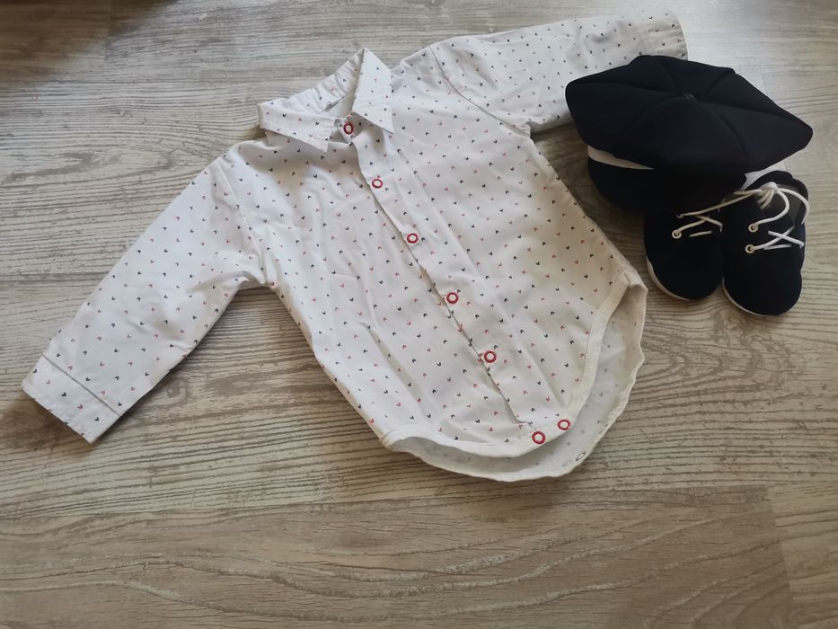 Komplet + przebranie  marynarka spodnie kamizelka buty koszula 74-80 +